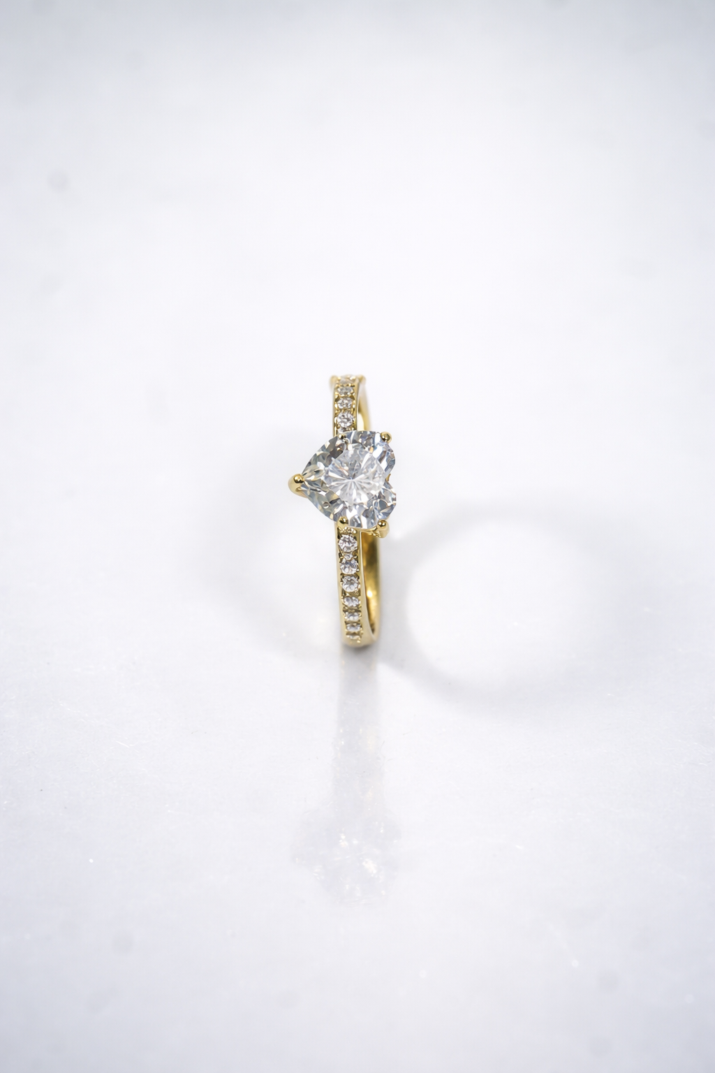 amora heart solitaire adjustable ring