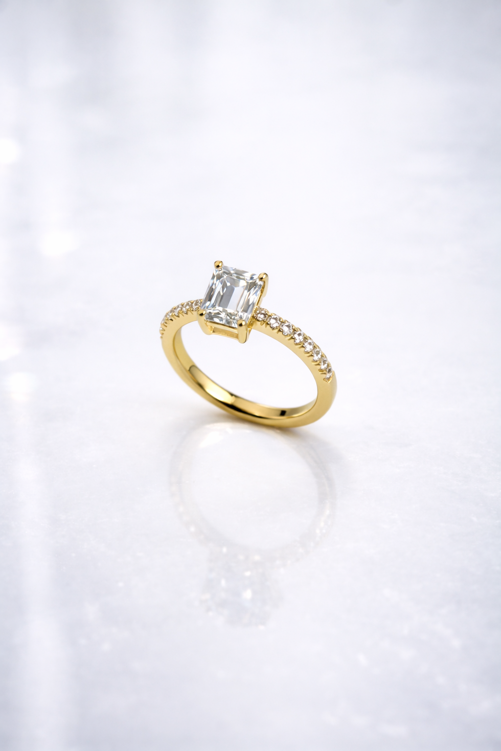 aurex emerald solitaire adjustable ring