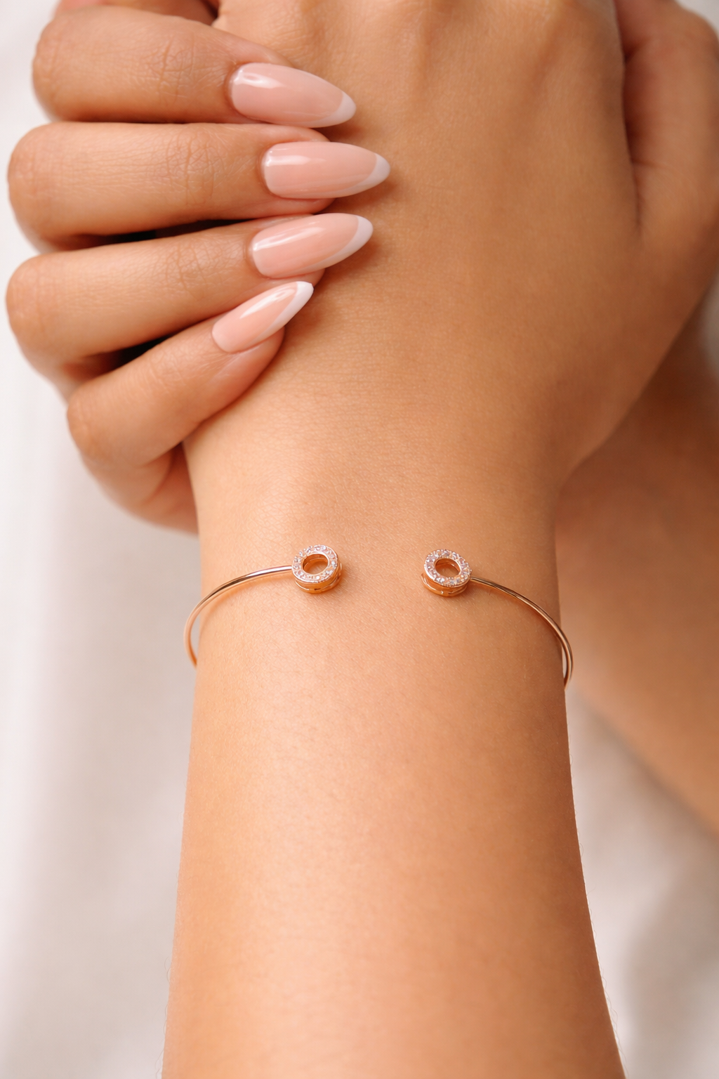 rose aura orbit silver bracelet