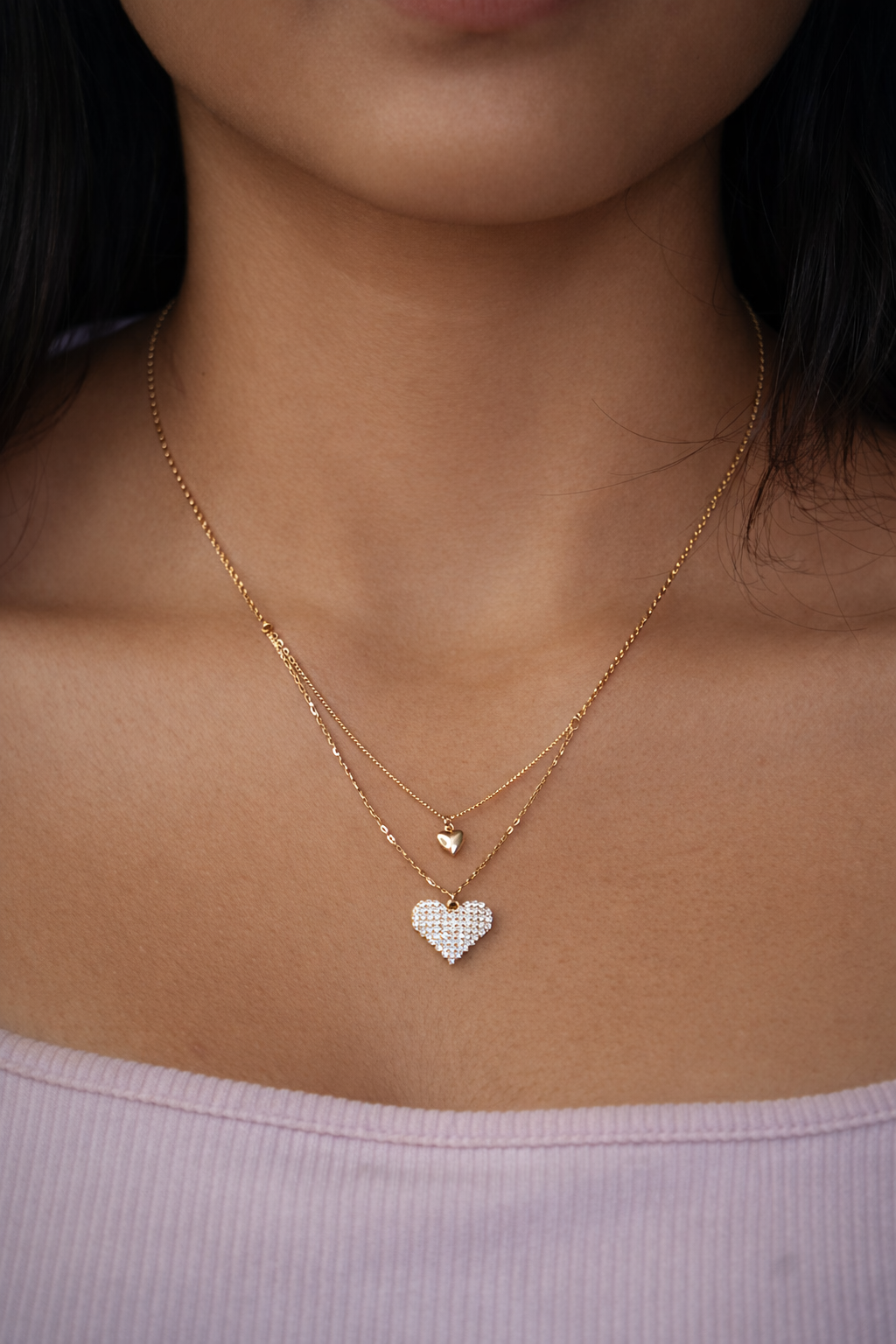 golden pixel heart dual chain