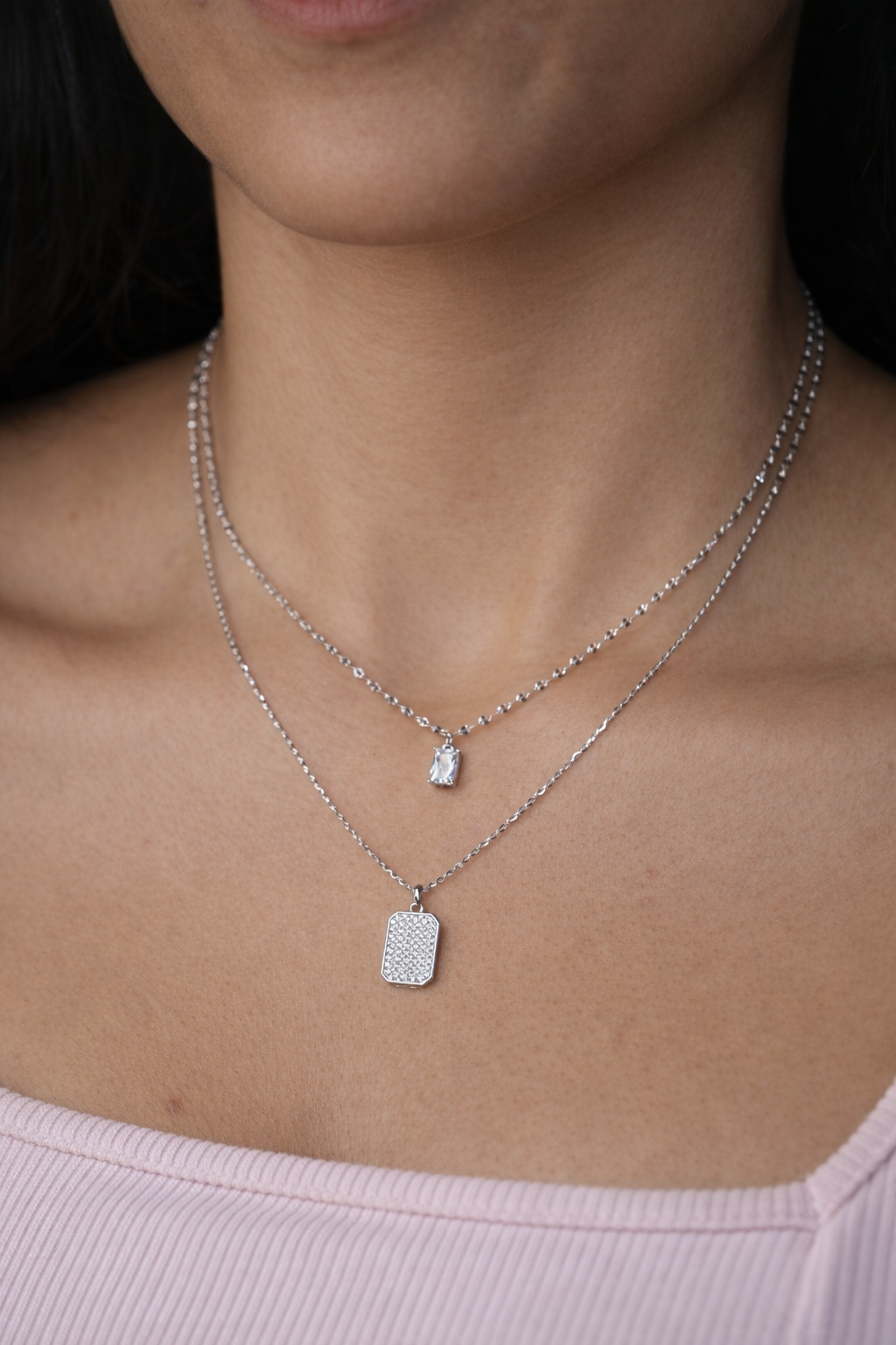 urban duo tag silver chain