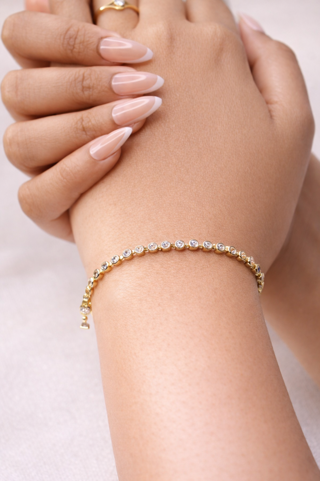 golden radiance tennis silver bracelet
