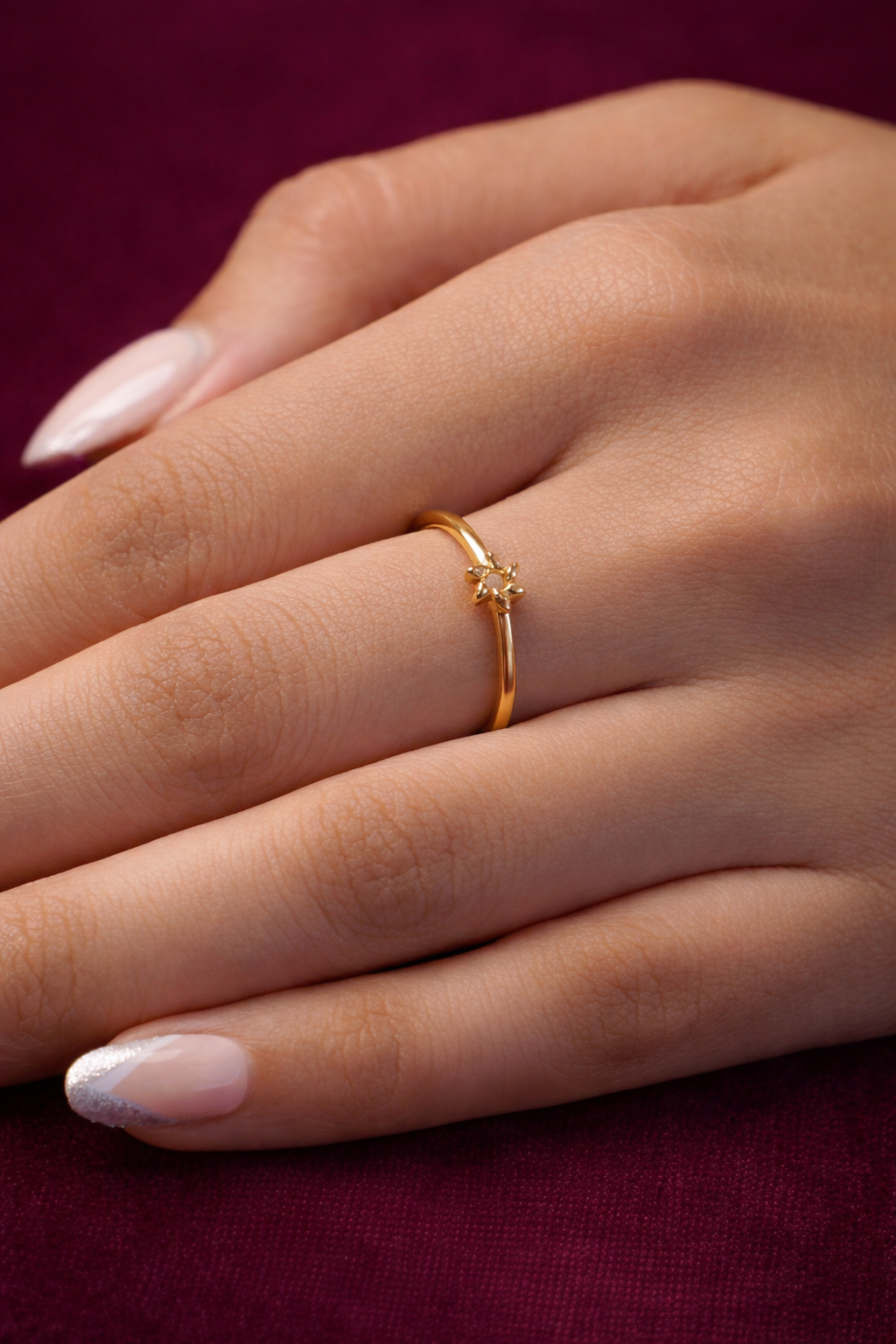 golden heart loop ring