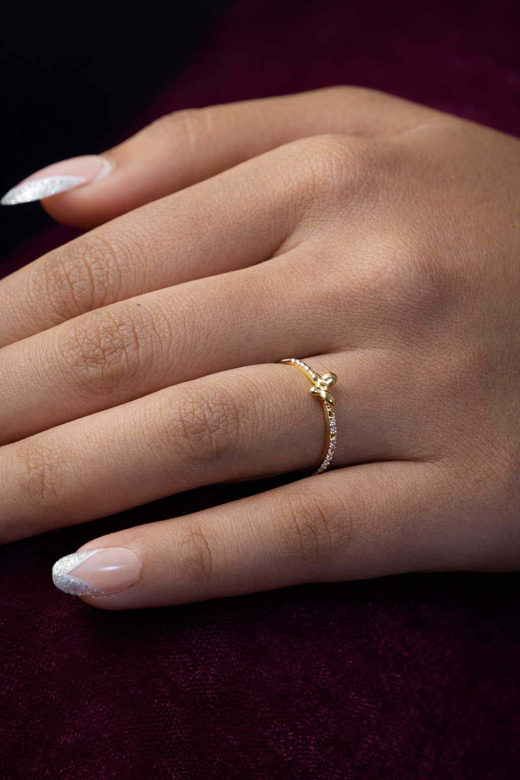 golden heart loop ring