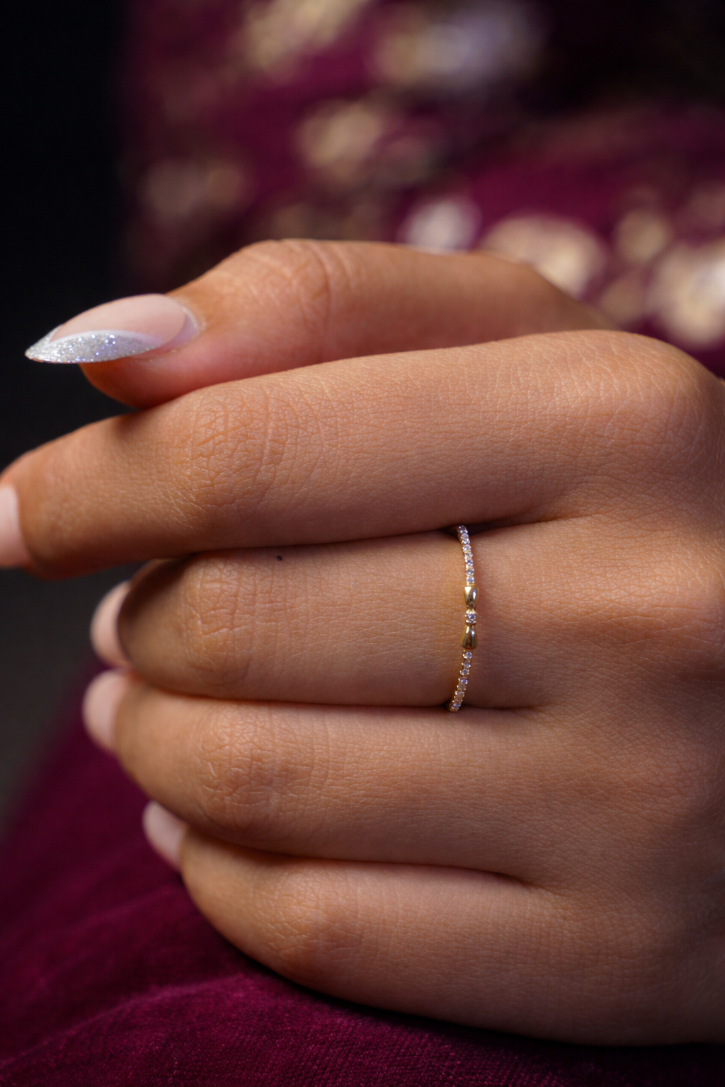 golden heart loop ring