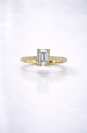 aurex emerald solitaire ring