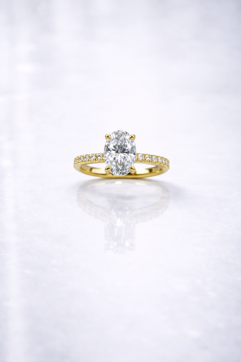 elora oval solitaire ring