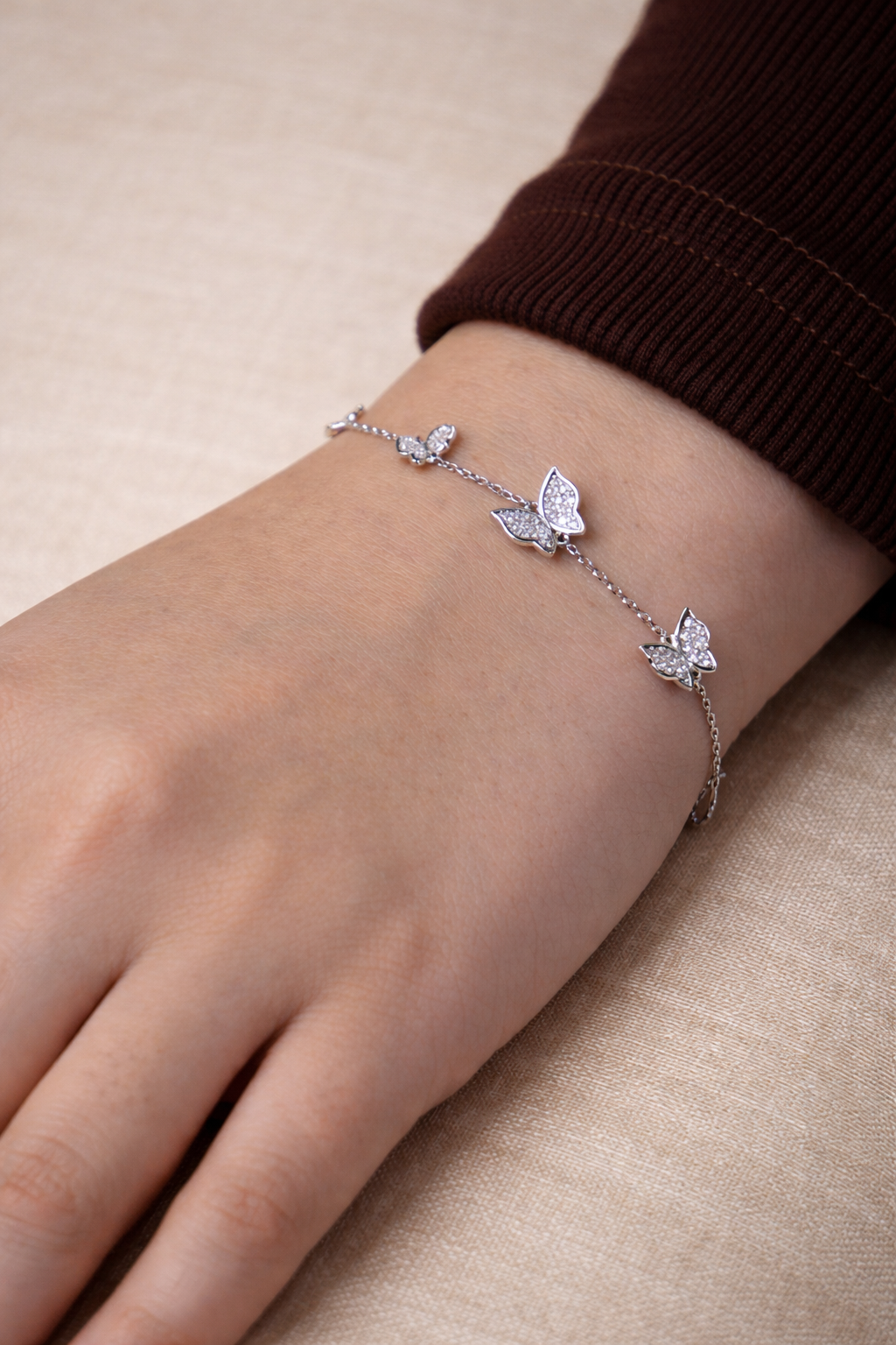 butterfly whisper silver bracelet