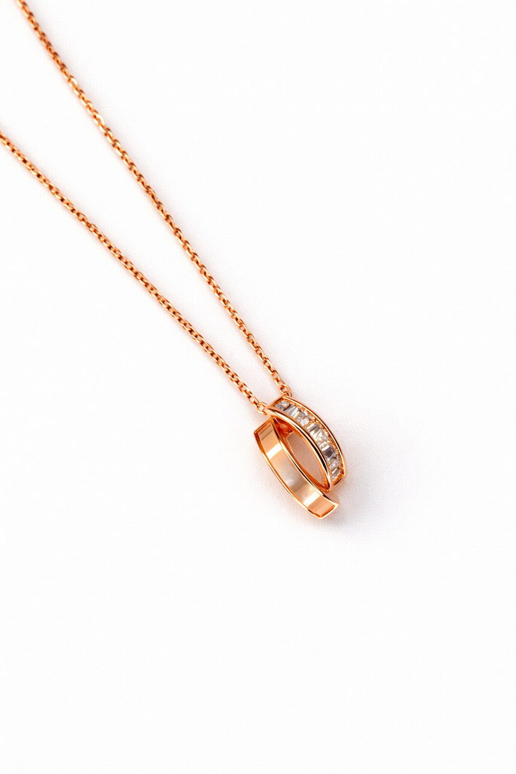 aura loop rose gold chain