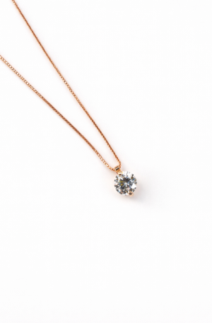 solitaire spark rose gold chain