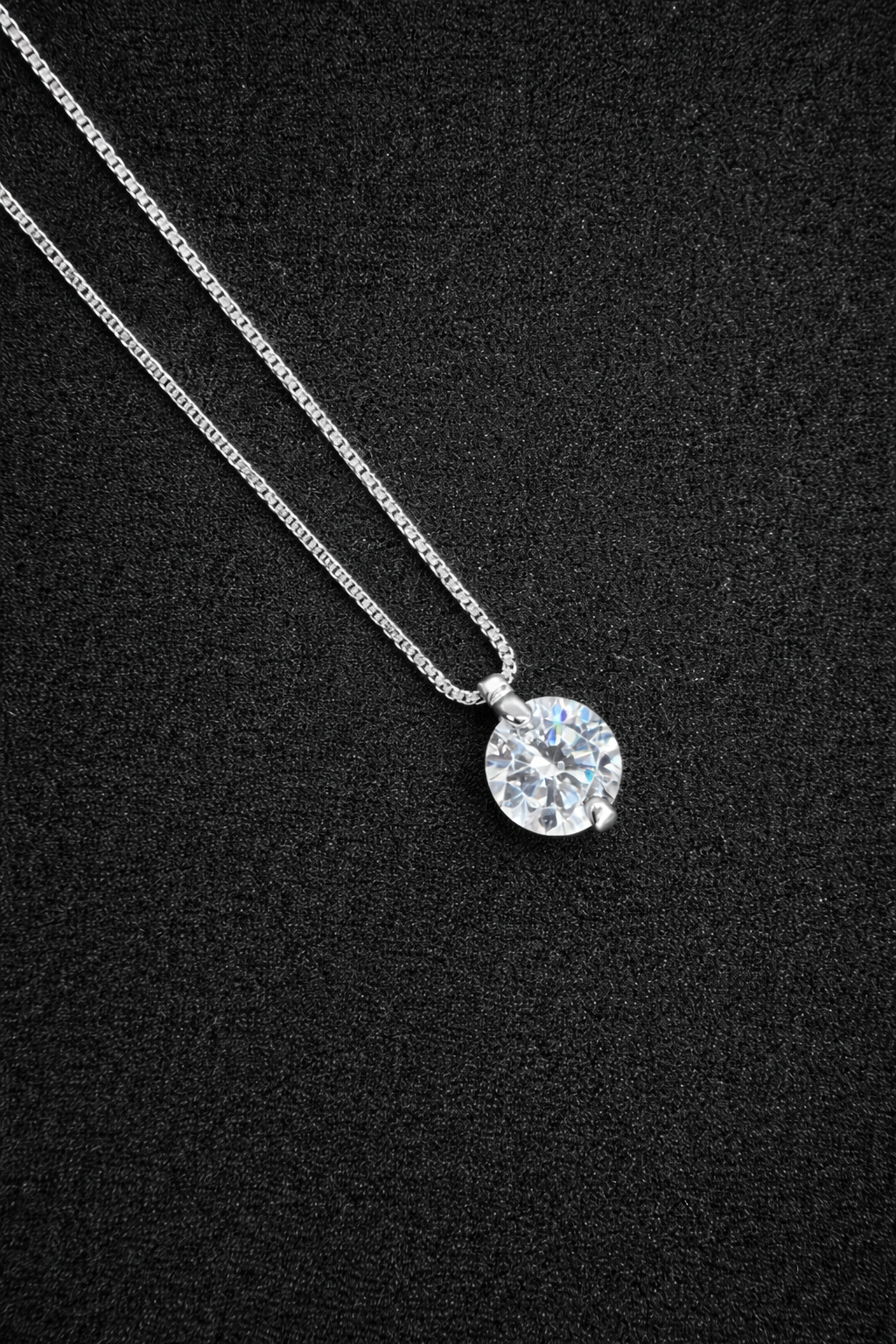 classic solitaire silver chain