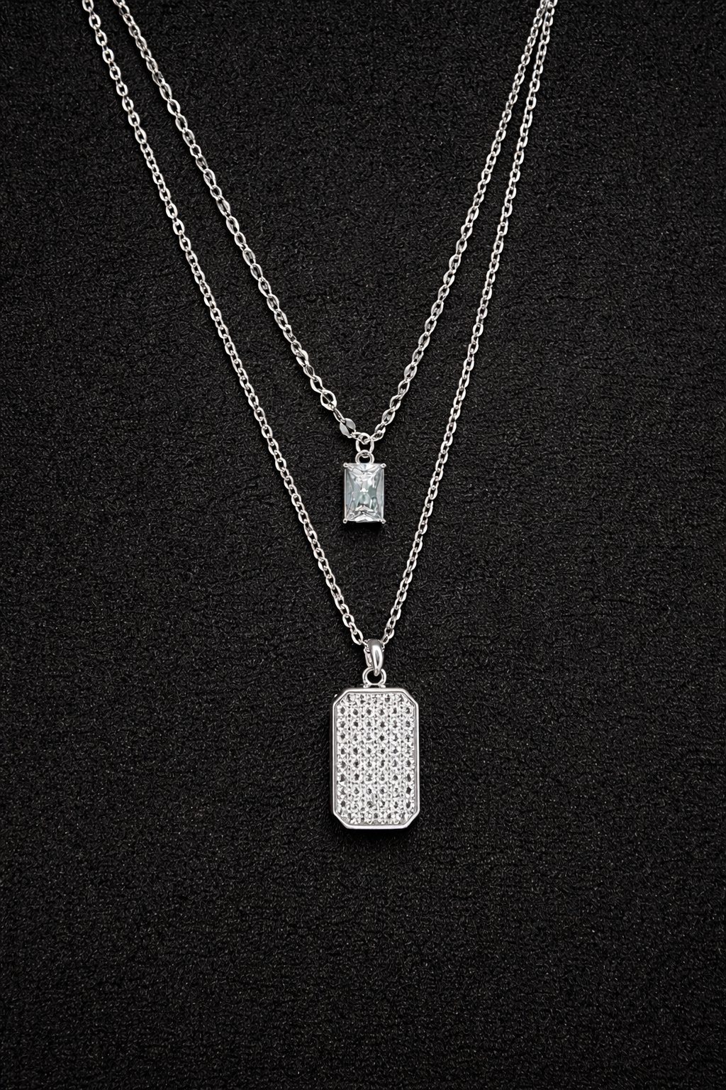 urban duo tag silver chain