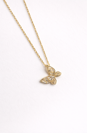 crystal wing butterfly gold chain