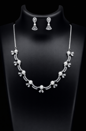 elara pearl radiance american diamond set