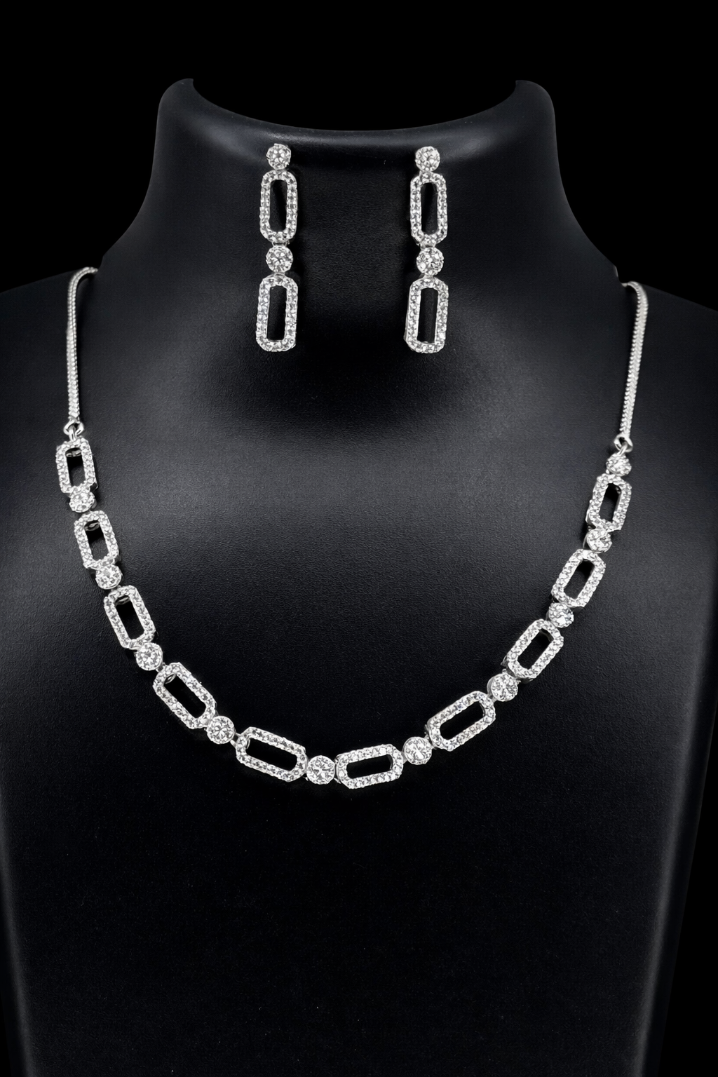 elara pearl radiance american diamond set
