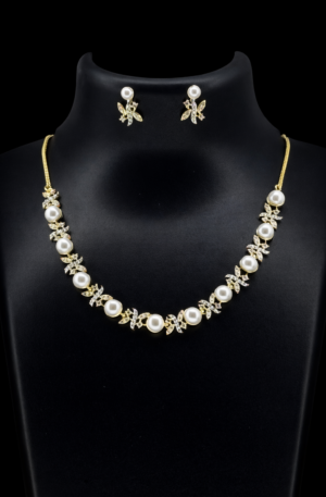 elara pearl radiance american diamond set