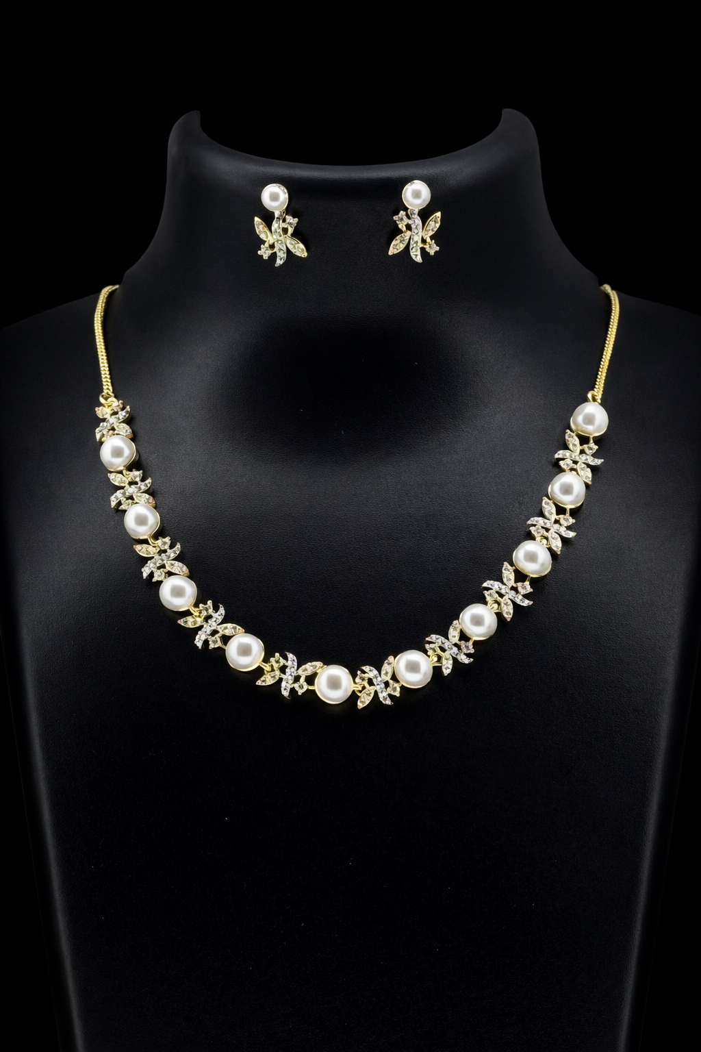 elara pearl radiance american diamond set