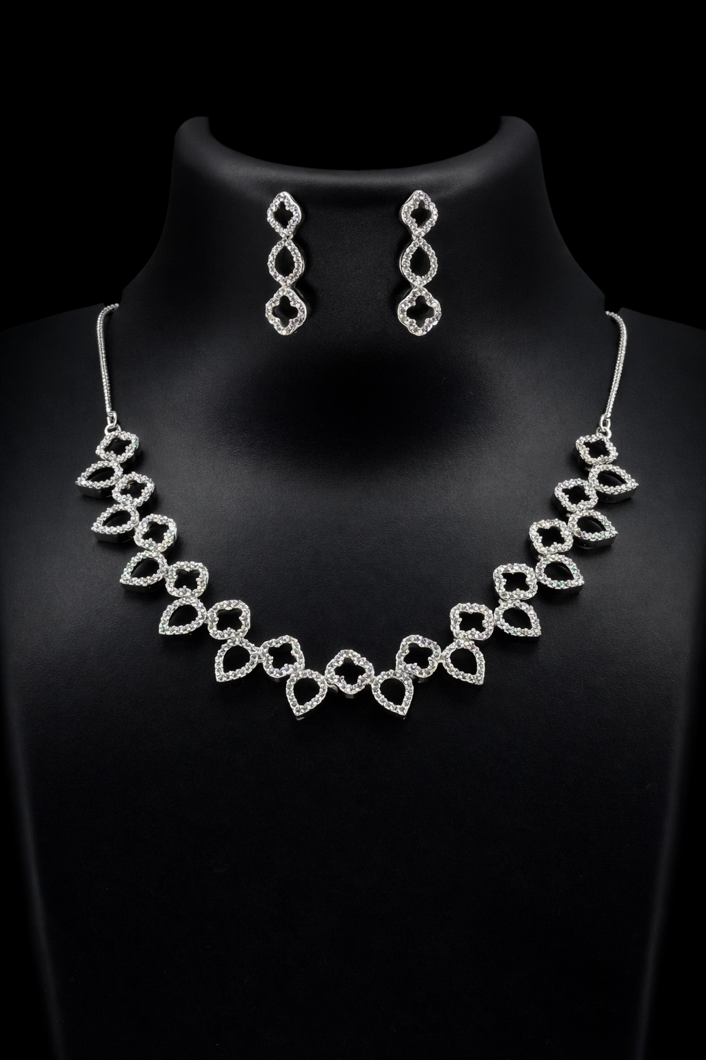 elara pearl radiance american diamond set