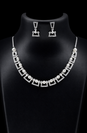 elara pearl radiance american diamond set
