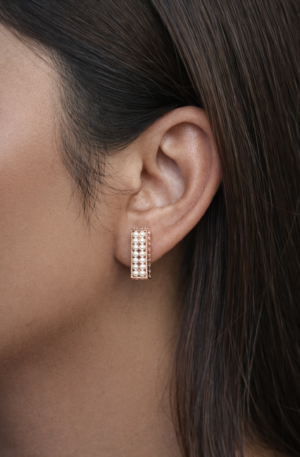 pearl grid stud earrings