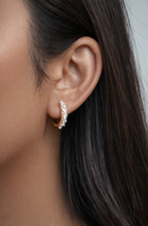 pearl halo hoop earrings
