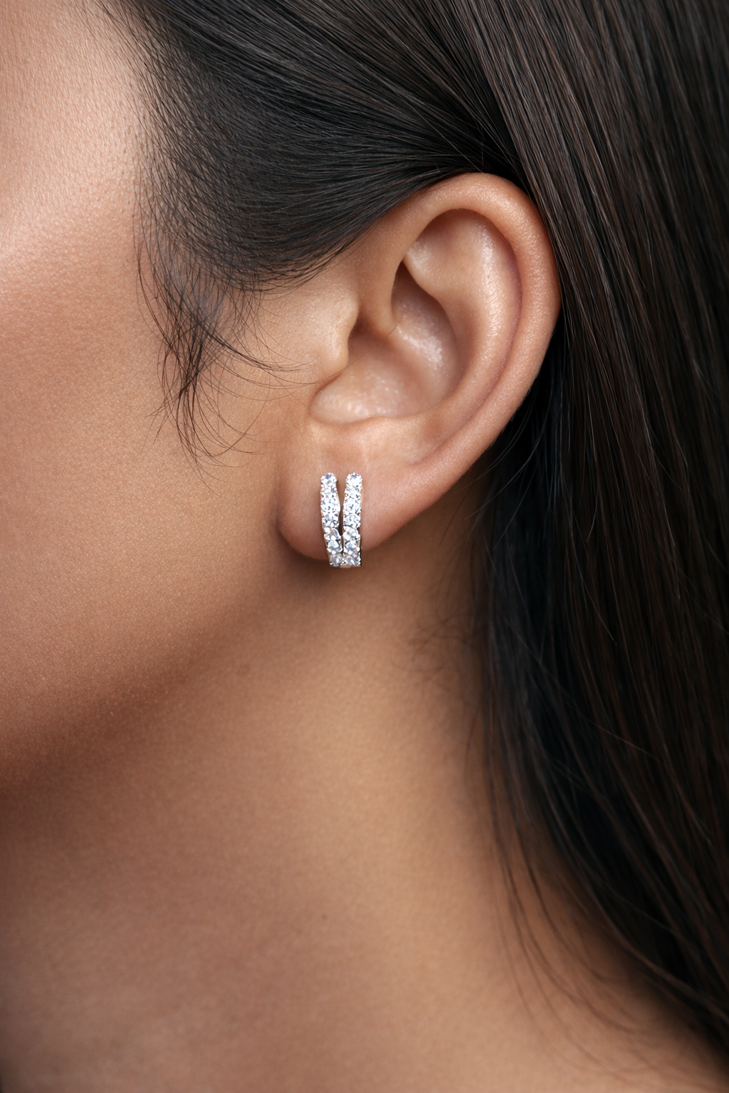 pearl halo hoop earrings