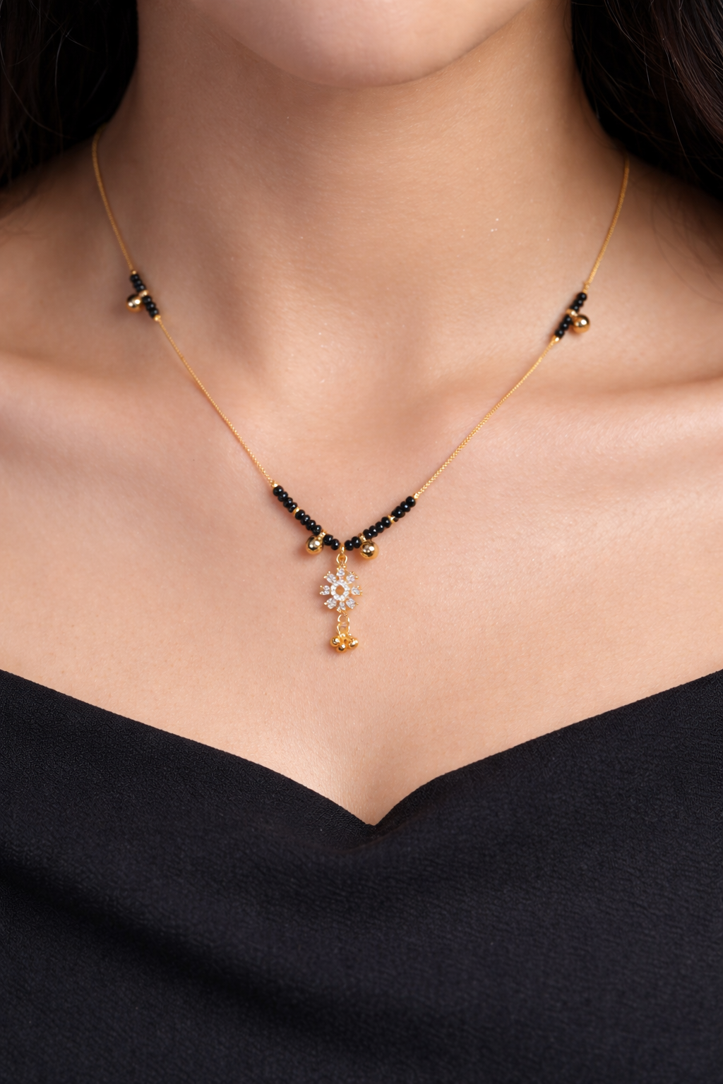 anvika floral drop mangalsutra