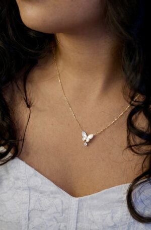 butterfly drop glow gold chain